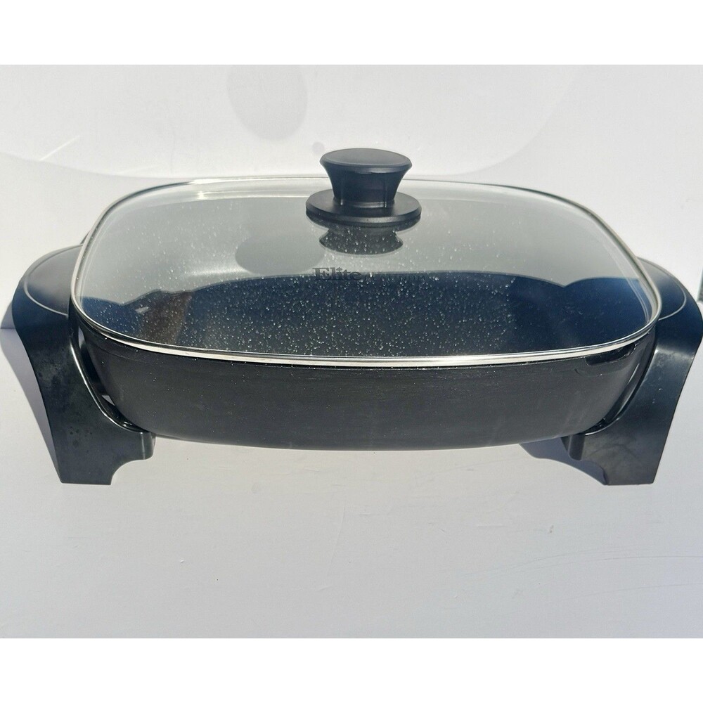 Elite Gourmet Skillet Heavy Duty XL EG-6203 Extra Deep Scratch Resistant, 8qt